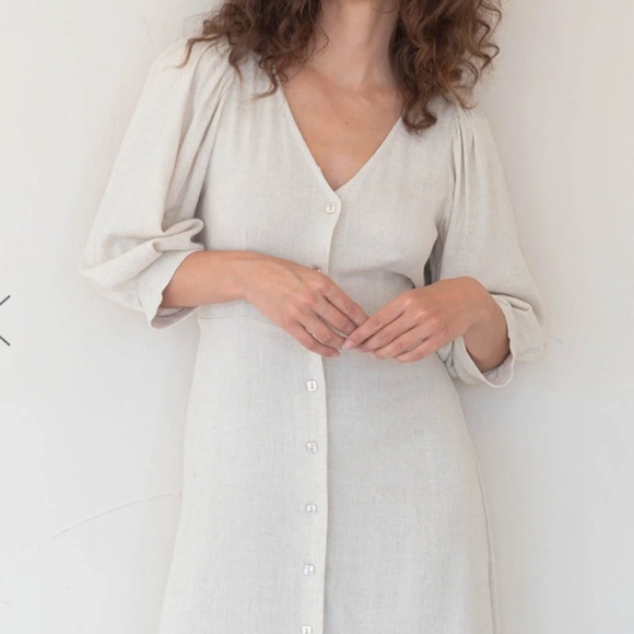 NWT Linen Agnes Midi Dress - Picture 2 of 6